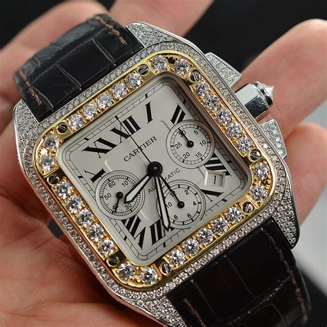 gold cartier mens watches|cartier gold watch with diamonds.